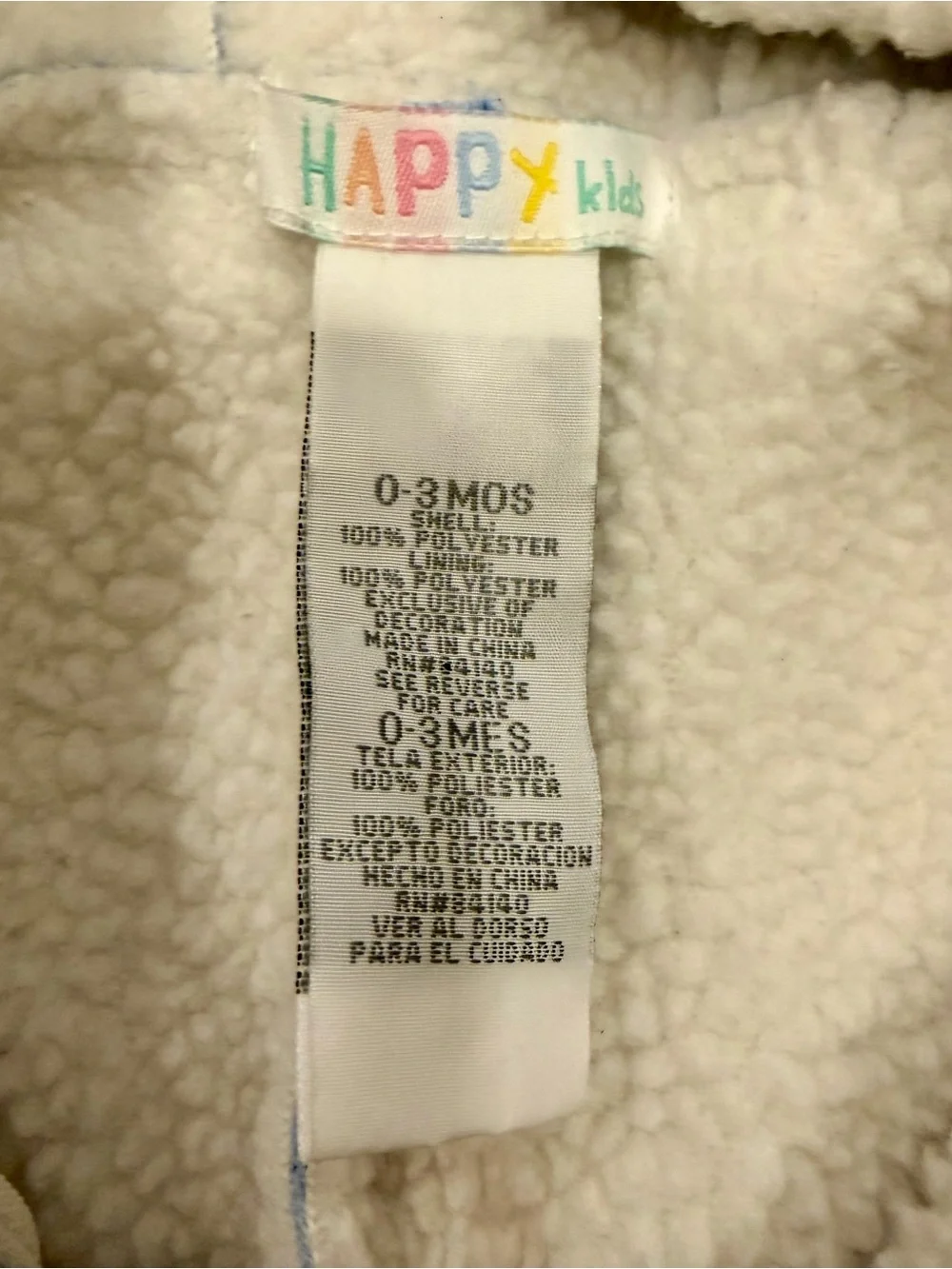 Happy Kids Suit Baby 0-3 Months Baby Blue Hooded Faux Suede Sherpa Fleece